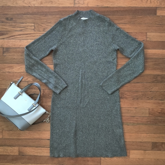 *MADEWELL* NWT Shimmery ribbed long sleeve dress - Picture 1 of 4